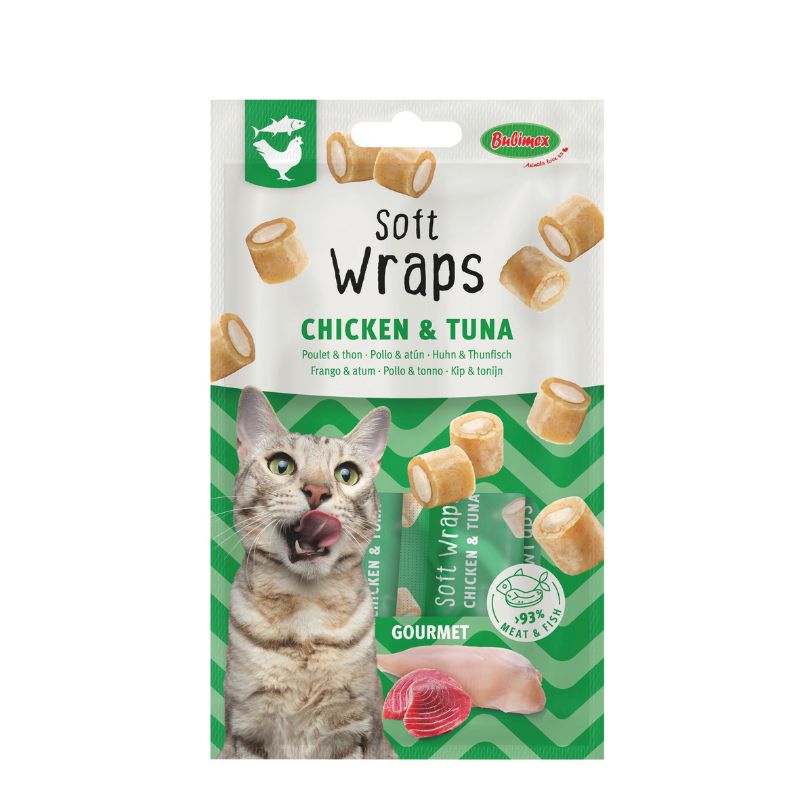 Soft Wraps Cremosos de Pollo y Atún – Snack Gourmet para Gatos (3 x 30 g)