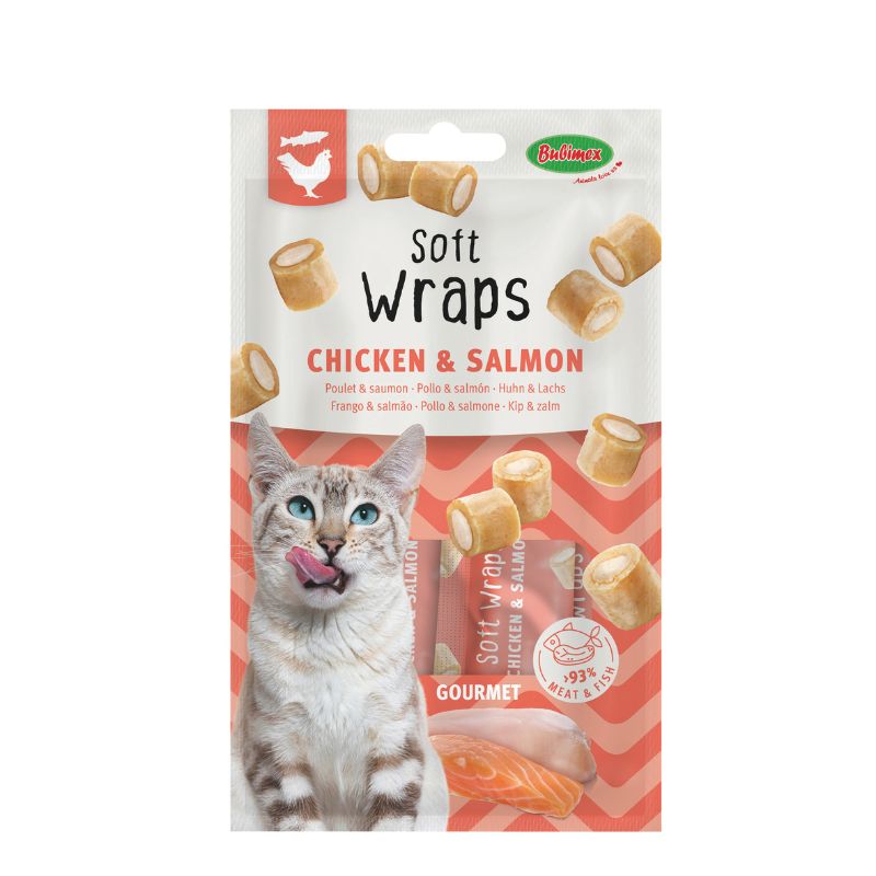 Soft Wraps Pollo & Salmón Bubimex | Snack Gourmet para Gatos (3 x 30 g)
