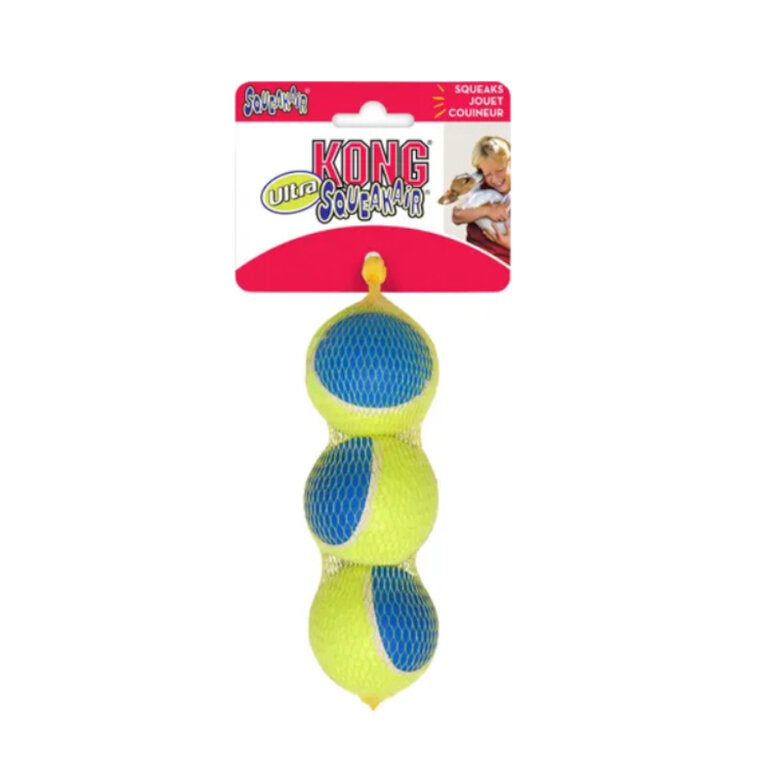 KONG Ultra SqueakAir Balls – Pack 3 (M)