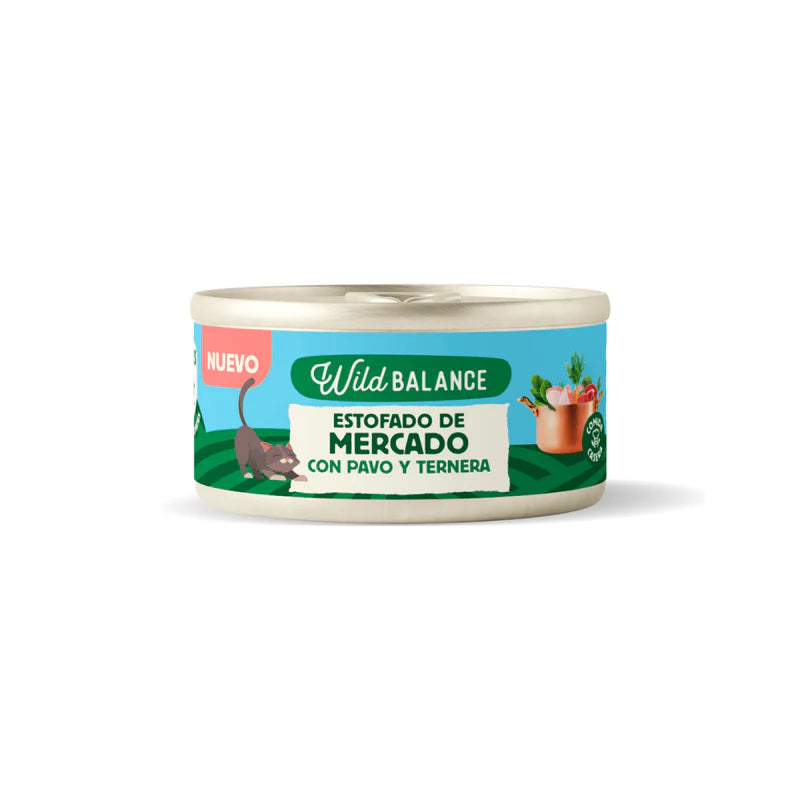 Wild Balance Estofado de Mercado con Pavo y Ternera para Gatos 80g