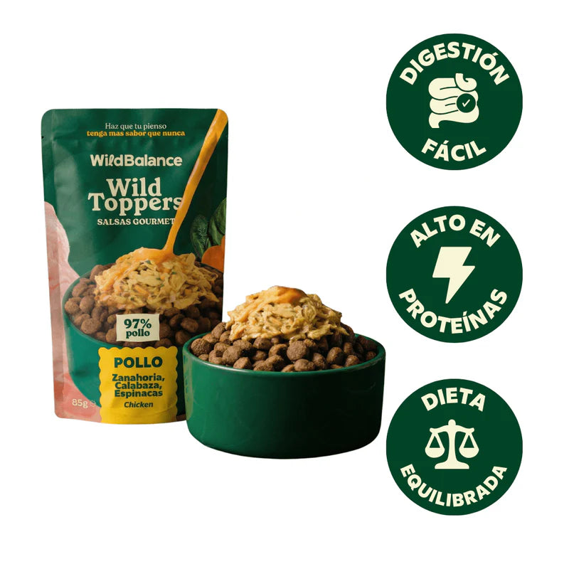 Wild Balance Topper Monoproteico de Pollo | Potenciador Natural de Apetito e Hidratación para Perros | 85g
