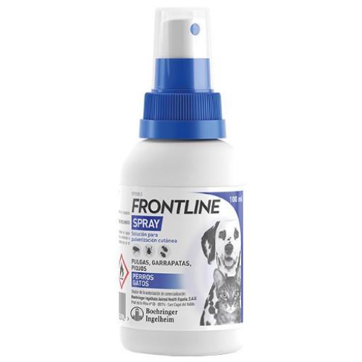 Spray Antiparasitario Frontline para Perros y Gatos (100ml) | Acción Inmediata