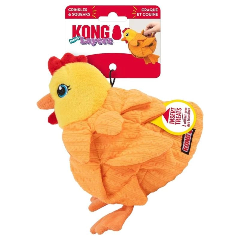 KONG Layerz Forage Gallina – Juguete rellenable para perros