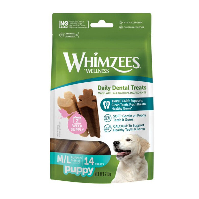 Whimzees Puppy – Snacks Dentales Naturales para Cachorros