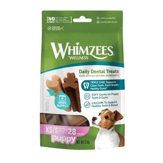 Whimzees Puppy – Snacks Dentales Naturales para Cachorros